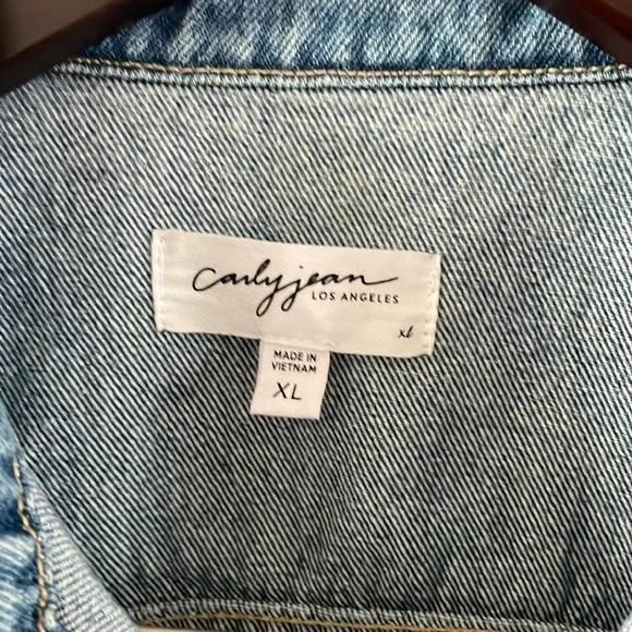 Carly Jean Los Angeles fletcher medium wash denim jacket women’s size XL - Picture 2 of 9